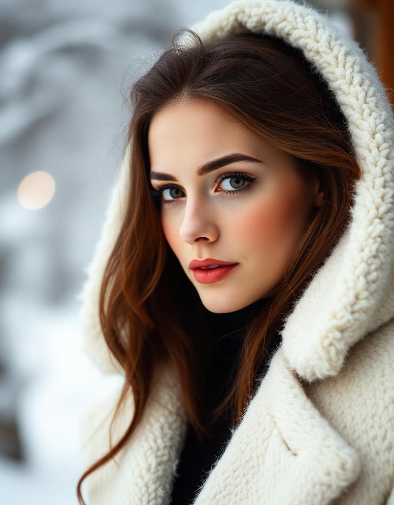 Reference: figure in white wool coat